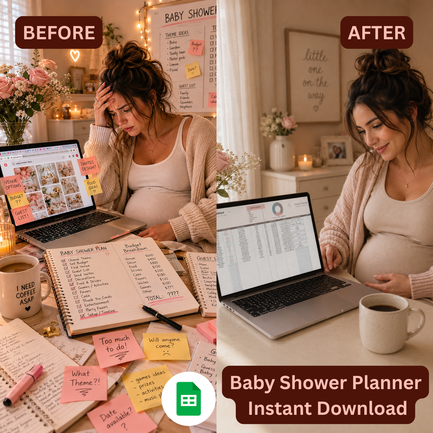 Baby Shower Planner and Budget - Google Sheets Template