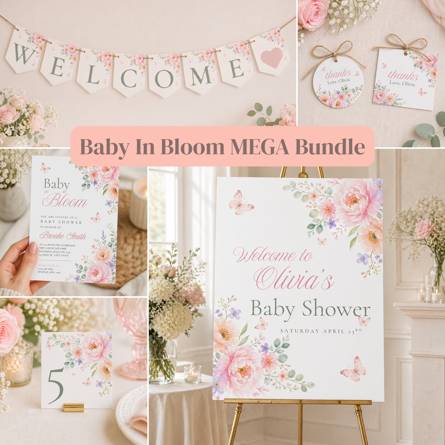 Baby in Bloom - Baby Shower Mega Bundle