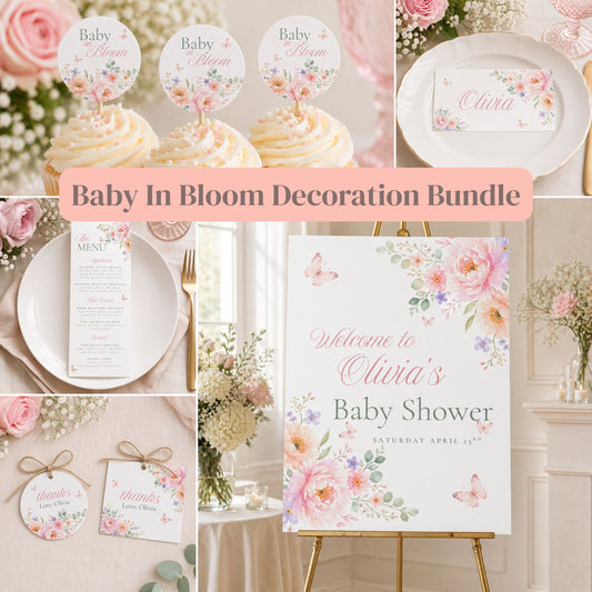 Baby in Bloom - Baby Shower Decoration Bundle