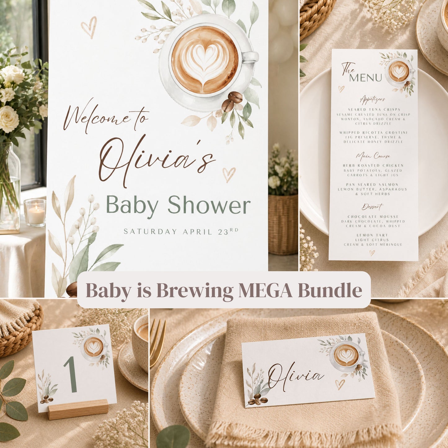 Baby Shower Mega Bundle - Baby is Brewing