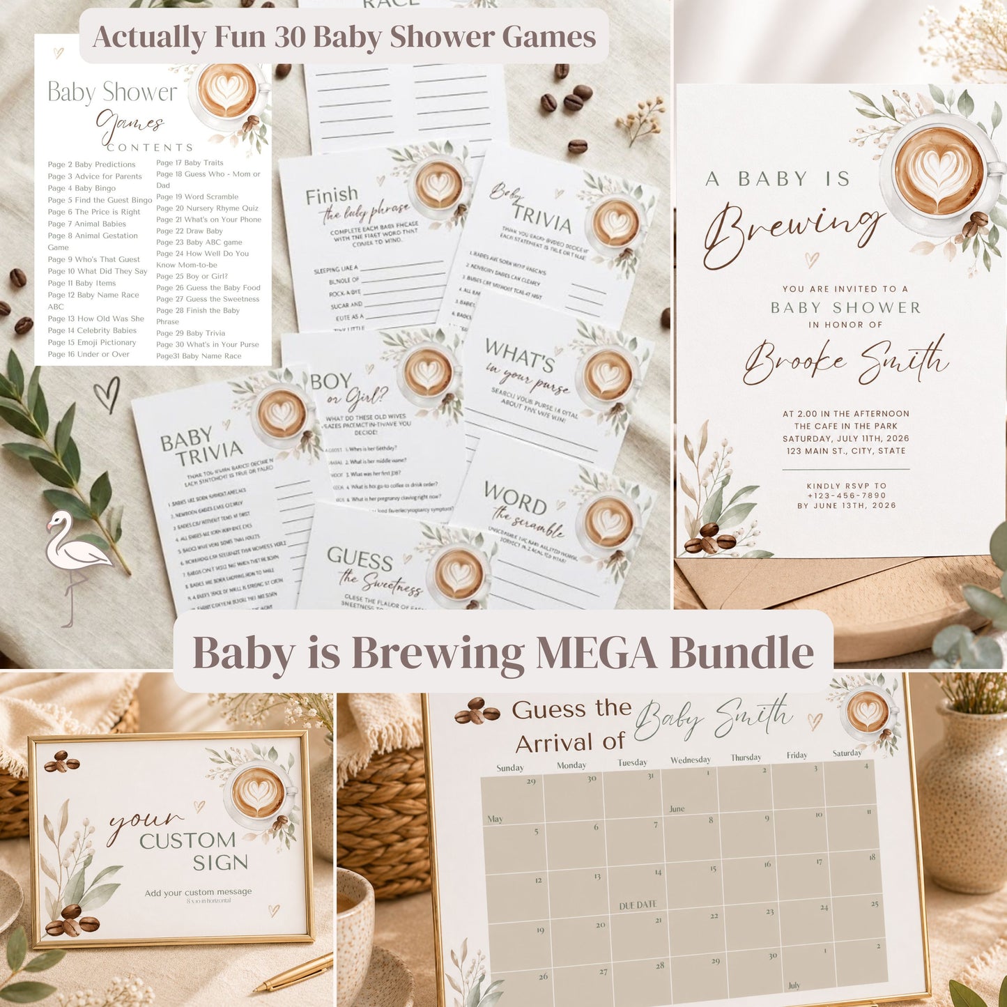 Baby Shower Mega Bundle - Baby is Brewing