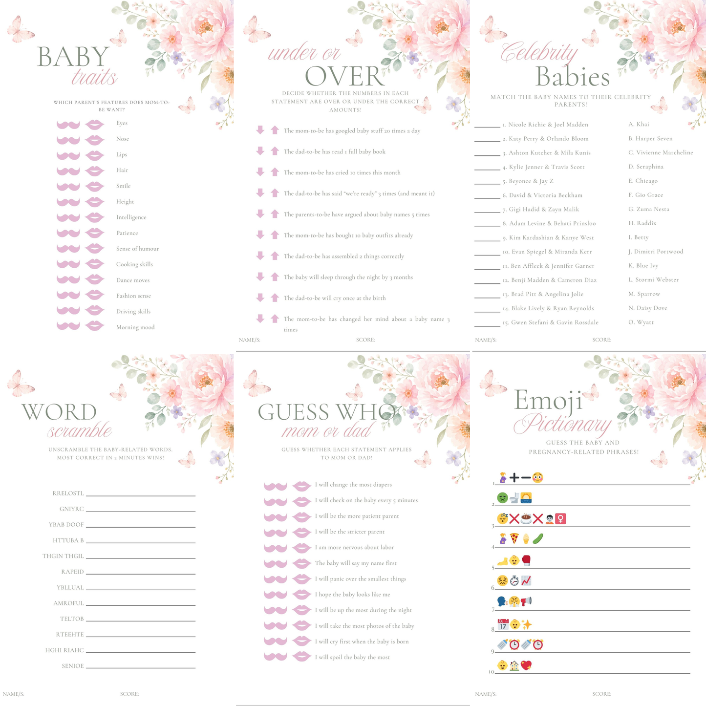 Baby in Bloom - 30 Baby Shower Games Bundle