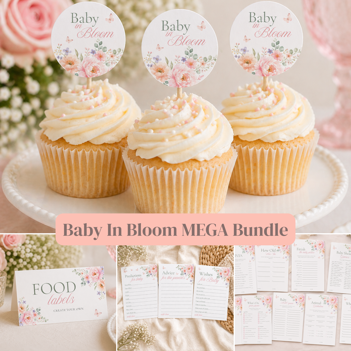 Baby in Bloom - Baby Shower Mega Bundle