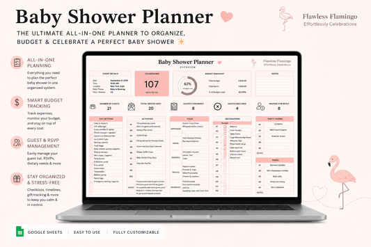 Baby Shower Planner and Budget - Google Sheets Template