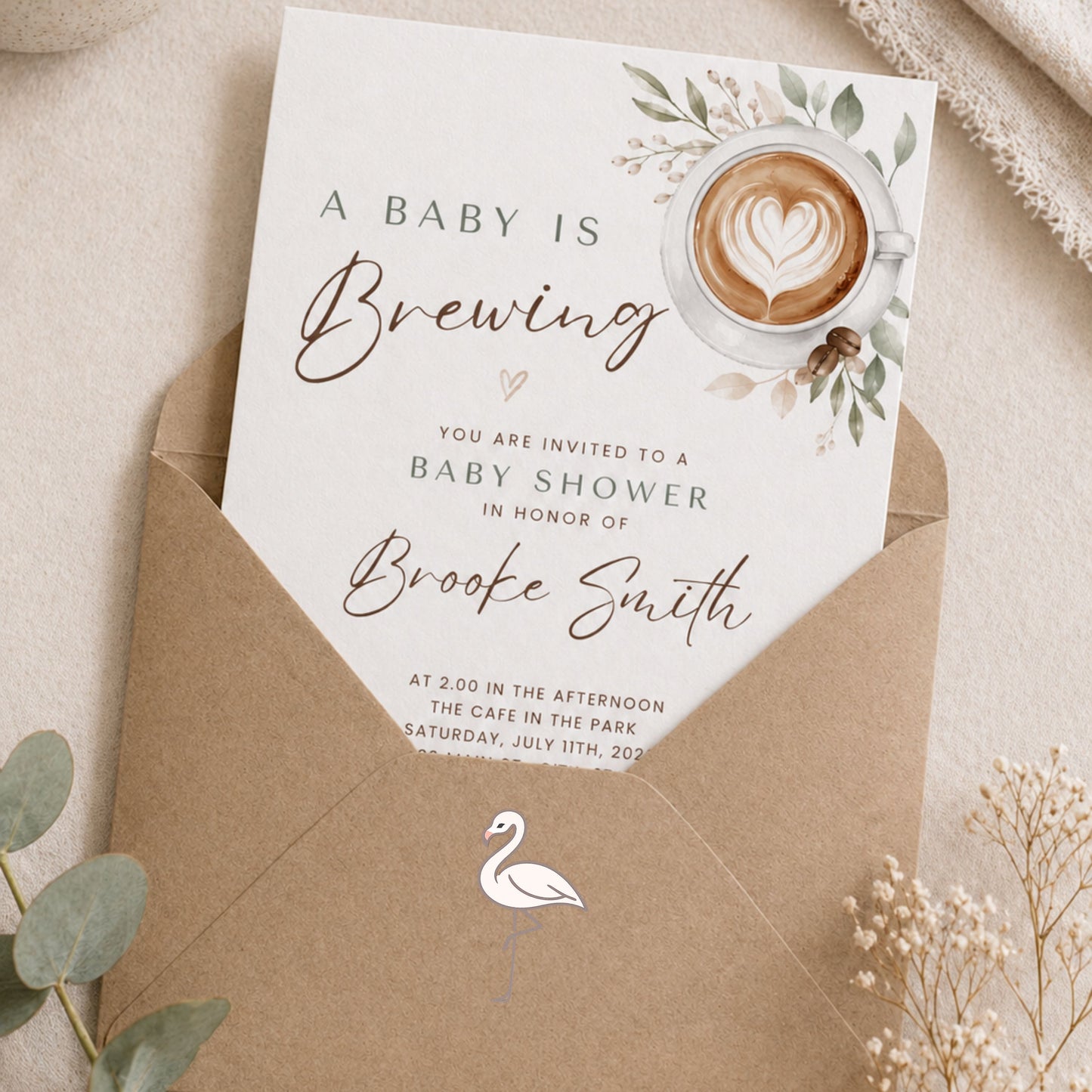 Baby Shower Invitation - Baby is Brewing