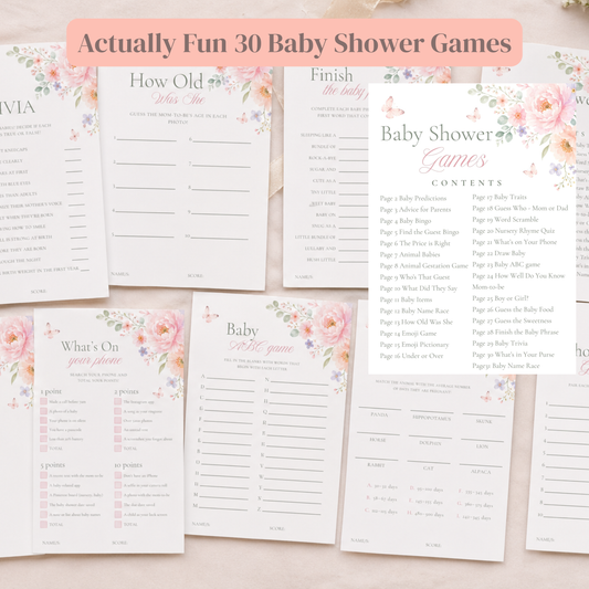 Baby in Bloom - 30 Baby Shower Games Bundle