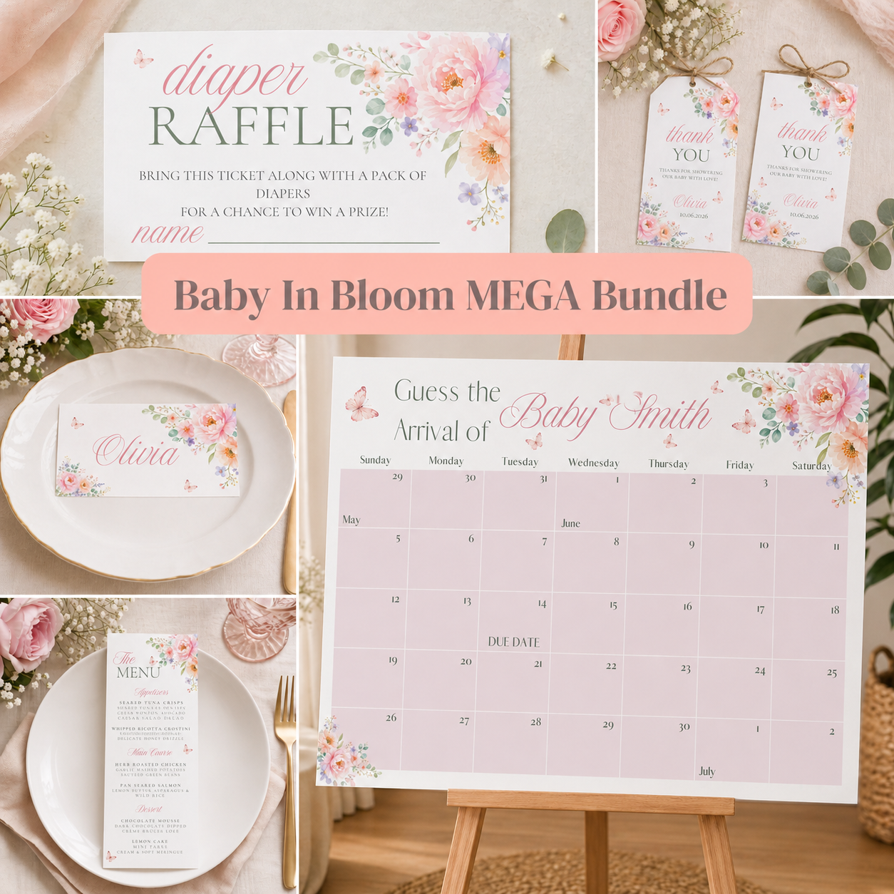 Baby in Bloom - Baby Shower Mega Bundle