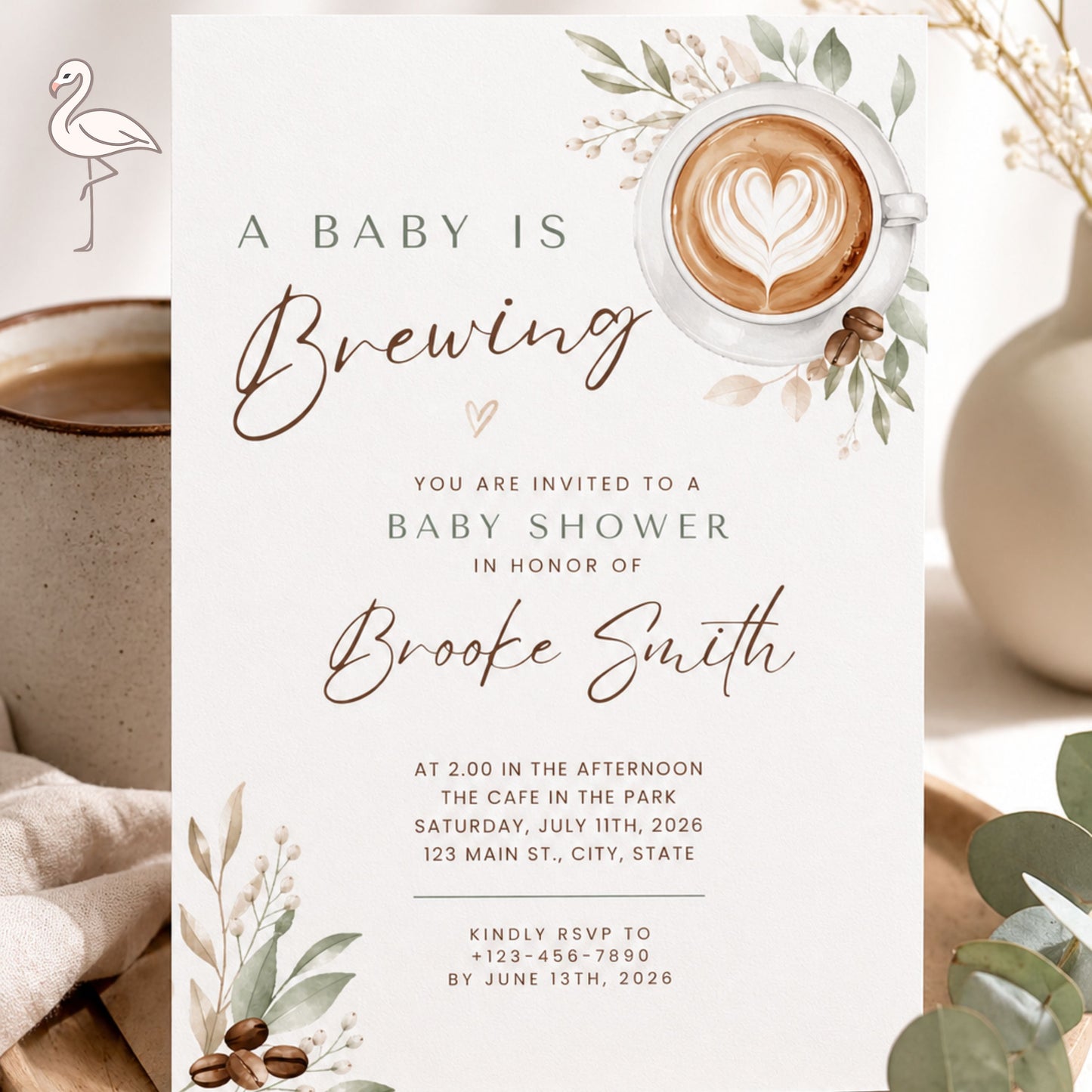 Baby Shower Invitation - Baby is Brewing