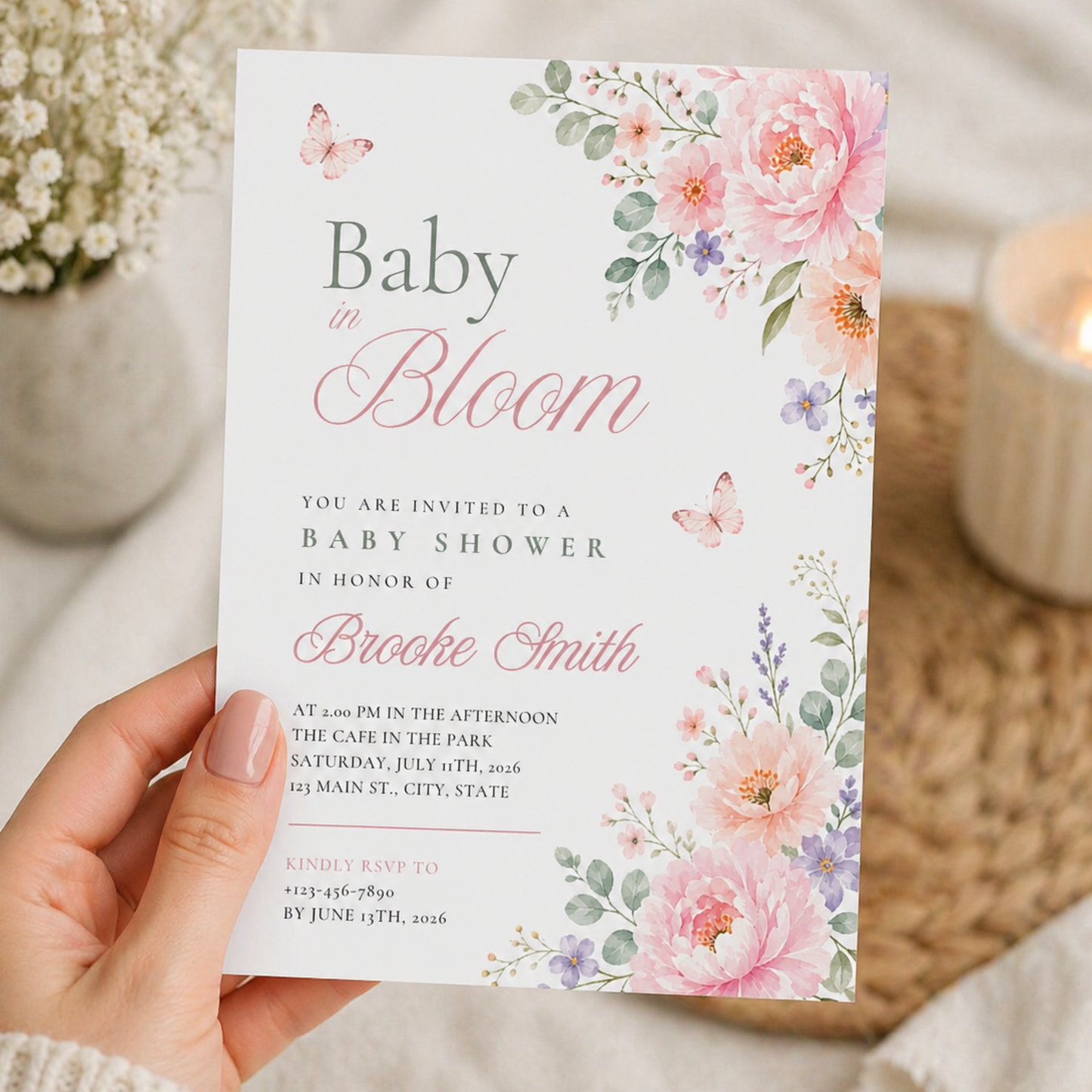 Baby in Bloom - Baby Shower Invitation