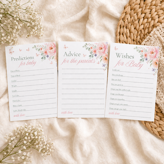 Baby in Bloom - Baby Shower Keepsake Cards Set