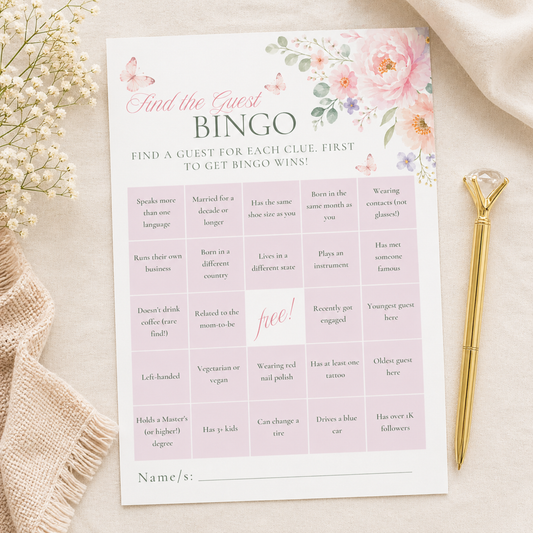 FREE Baby Shower Game Card - Baby in Bloom