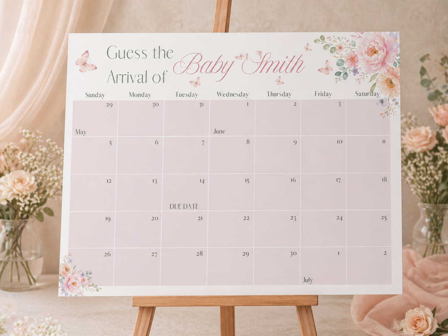 Baby in Bloom - Guess the Due Date Calendar