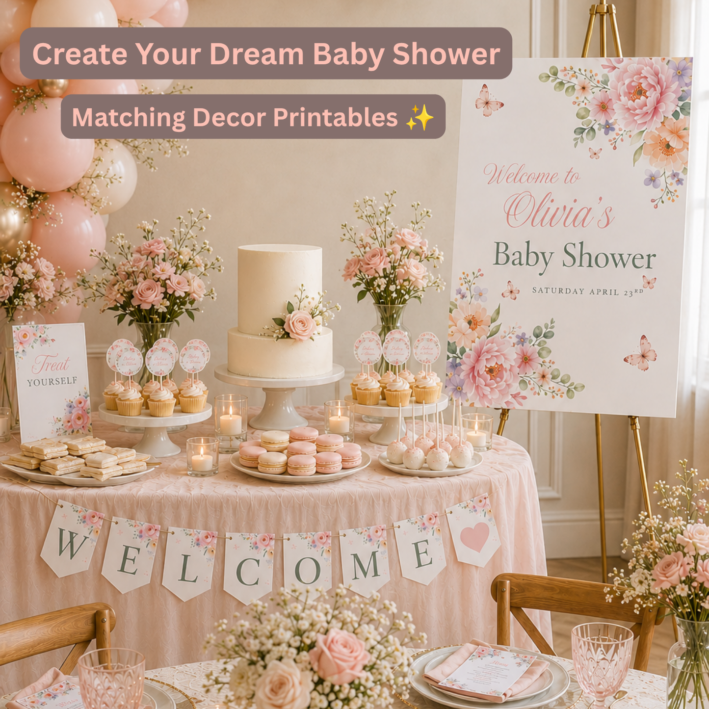 Baby in Bloom - Baby Shower Decoration Bundle