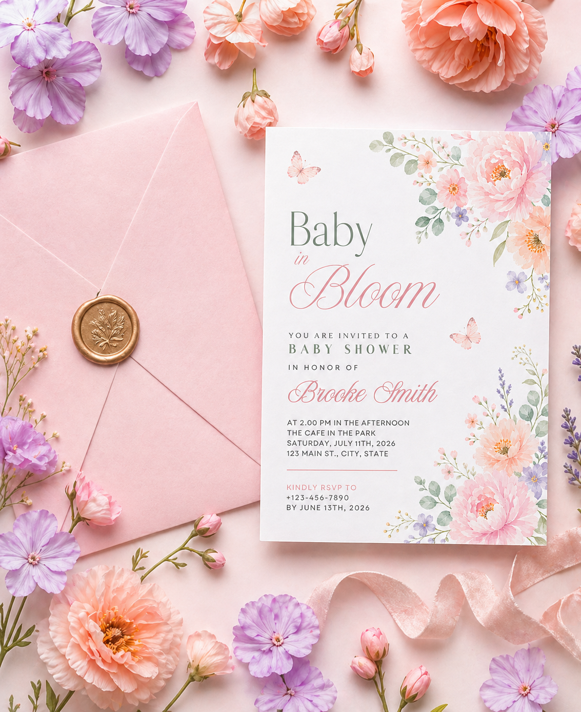 Baby in Bloom - Baby Shower Invitation