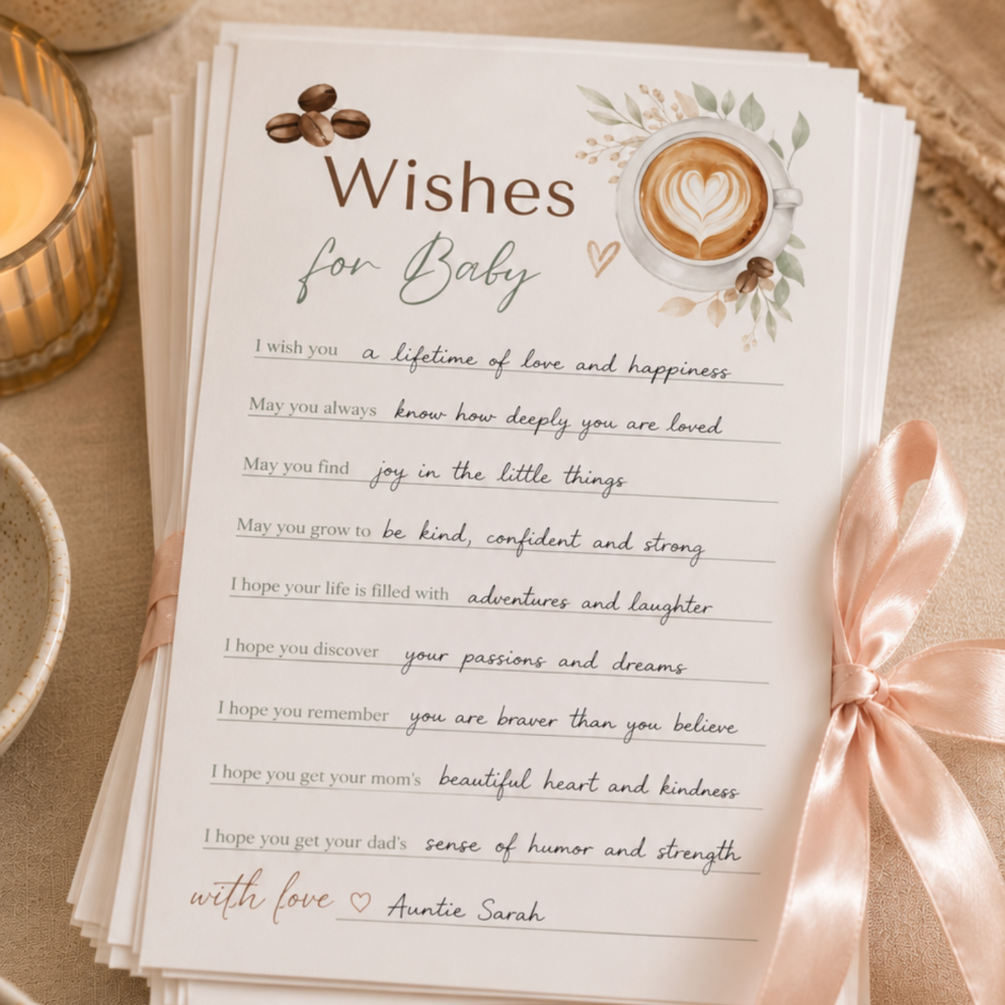 Baby is Brewing - Baby Shower Keepsake Cards Set